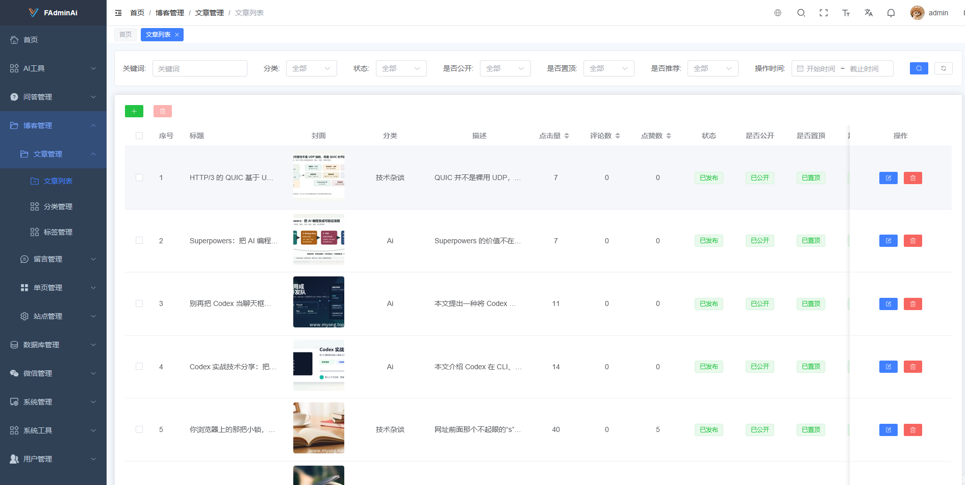 CMS 文章列表