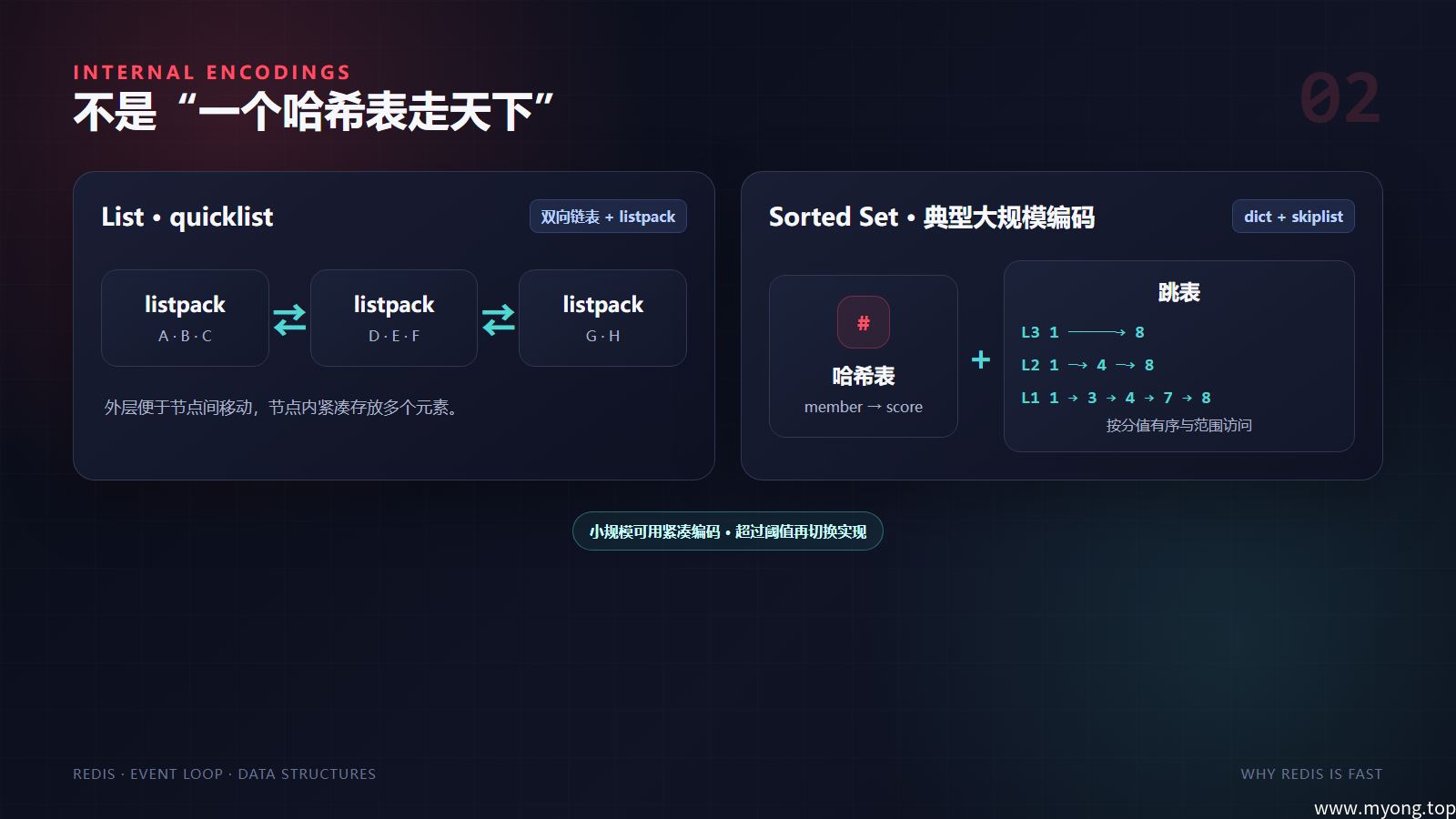List 与 Sorted Set 的典型内部结构